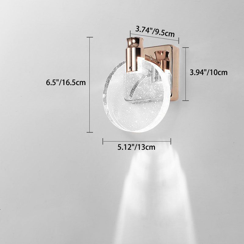 Round Square Base Aluminum Crystal LED Wall Sconce Lamp