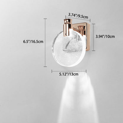 Round Square Base Aluminum Crystal LED Wall Sconce Lamp
