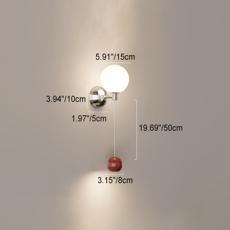 Simplicity Glass Shade Iron Ball LED Wall Sconce Lamp