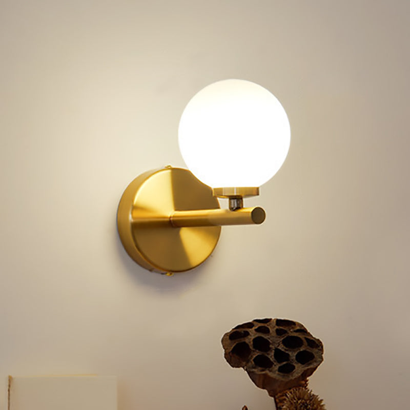Mid-Century Iron Glass Ball 1/2/3-Light Wall Sconce Lamp