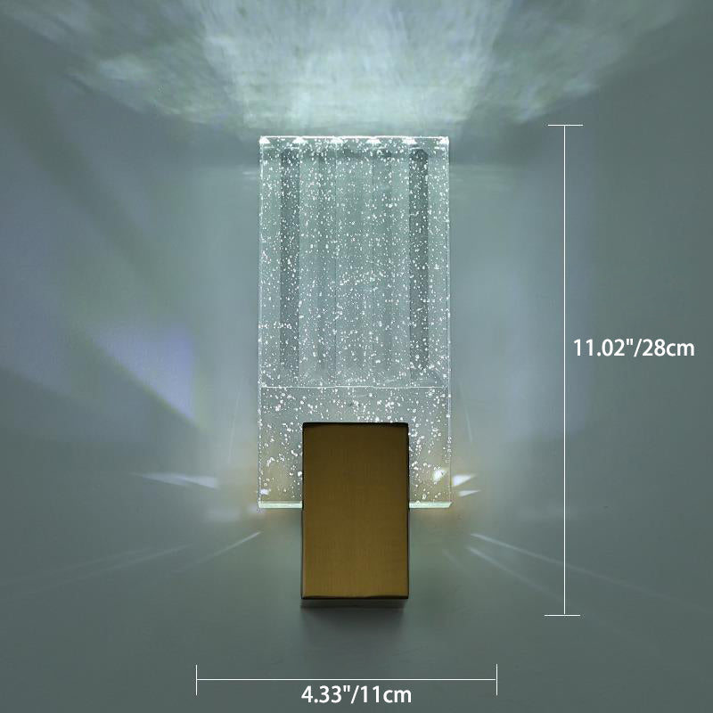 Minimalist Square Copper Crystal LED Wall Sconce Lamp