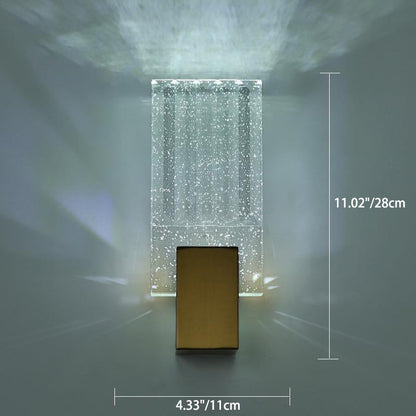 Minimalist Square Copper Crystal LED Wall Sconce Lamp