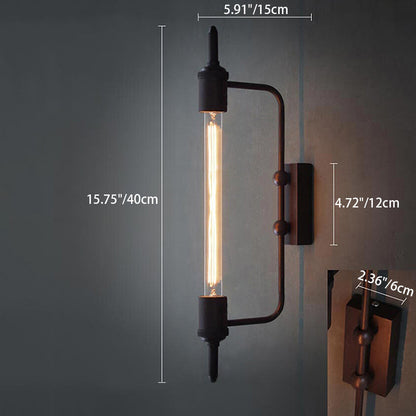 Traditional Steam Tube Iron 1-Light Wall Sconce Lamp