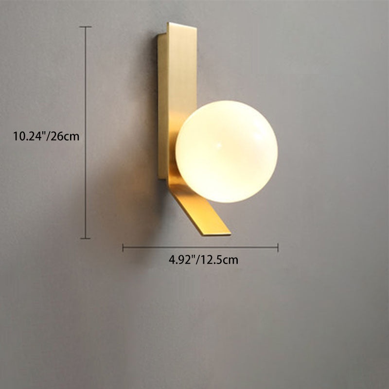 Simplicity Glass Ball Shade 1/2-Light Wall Sconce Lamp