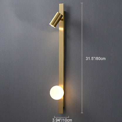 Strip Round Ball Brass Glass LED Wall Sconce Lamp