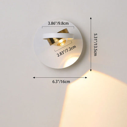 Round Iron Aluminum Rotatable LED Wall Sconce Lamp