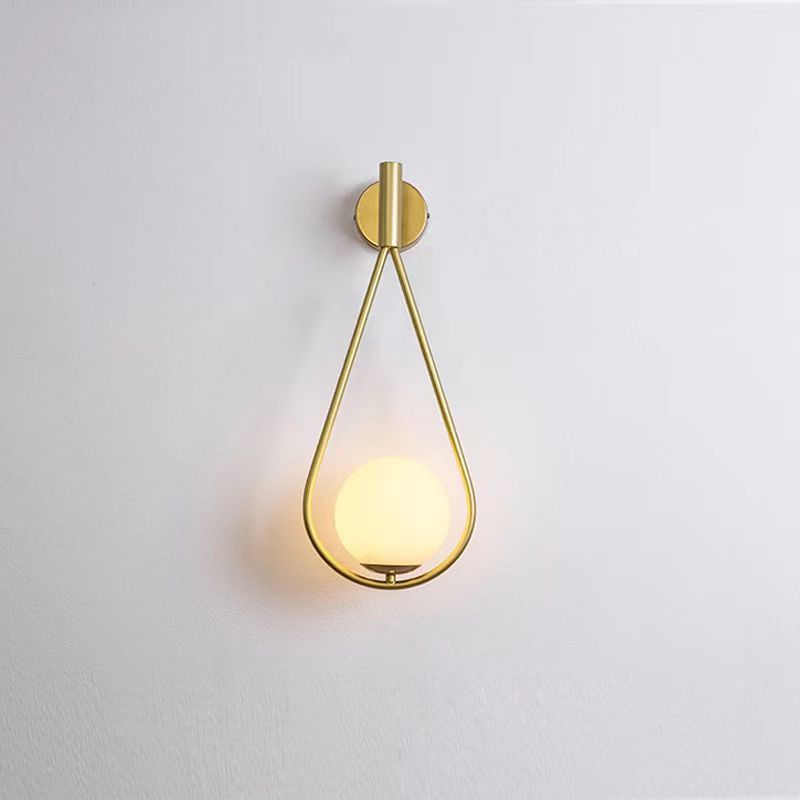 Scandinavian Glass Ball Oval Ring 1-Light Wall Sconce Lamp