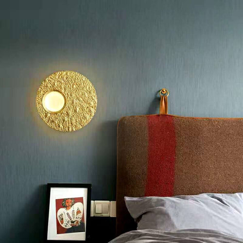 Nordic Round Resin Gold Foil Hardware LED Wall Sconce Lamp
