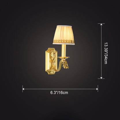 Modern Luxury Dome Copper Fabric 1/2-Light Wall Sconce Lamp