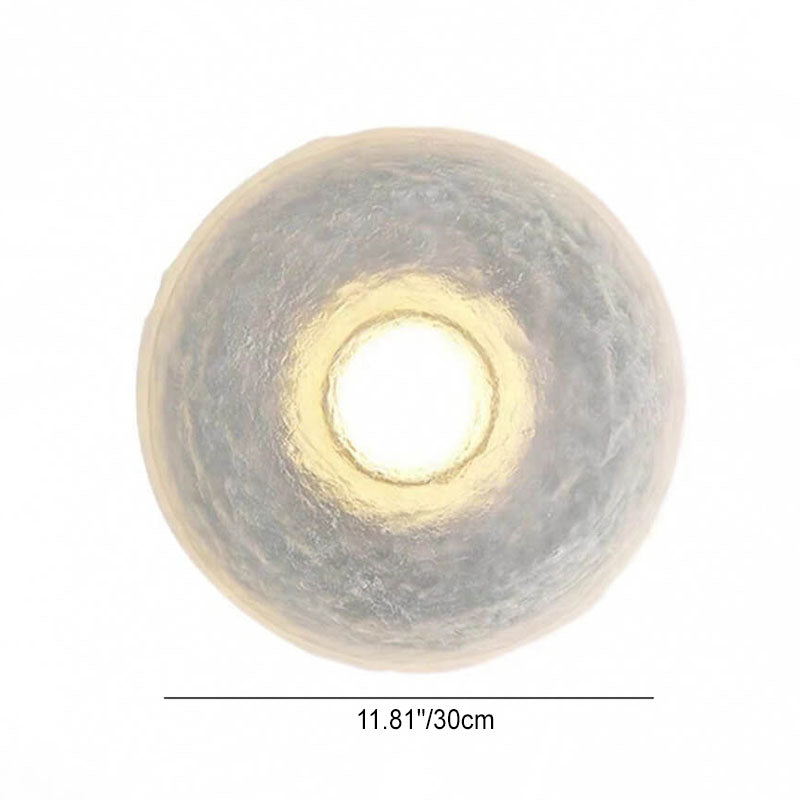 Nordic Resin Wrought Iron Round LED Wall Sconce Lamp