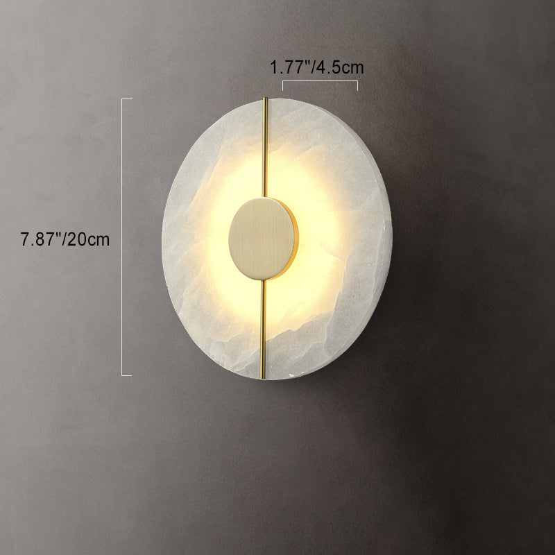 Traditional Copper Marble Oval Shade LED Wall Sconce Lamp