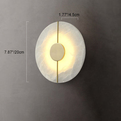 Traditional Copper Marble Oval Shade LED Wall Sconce Lamp
