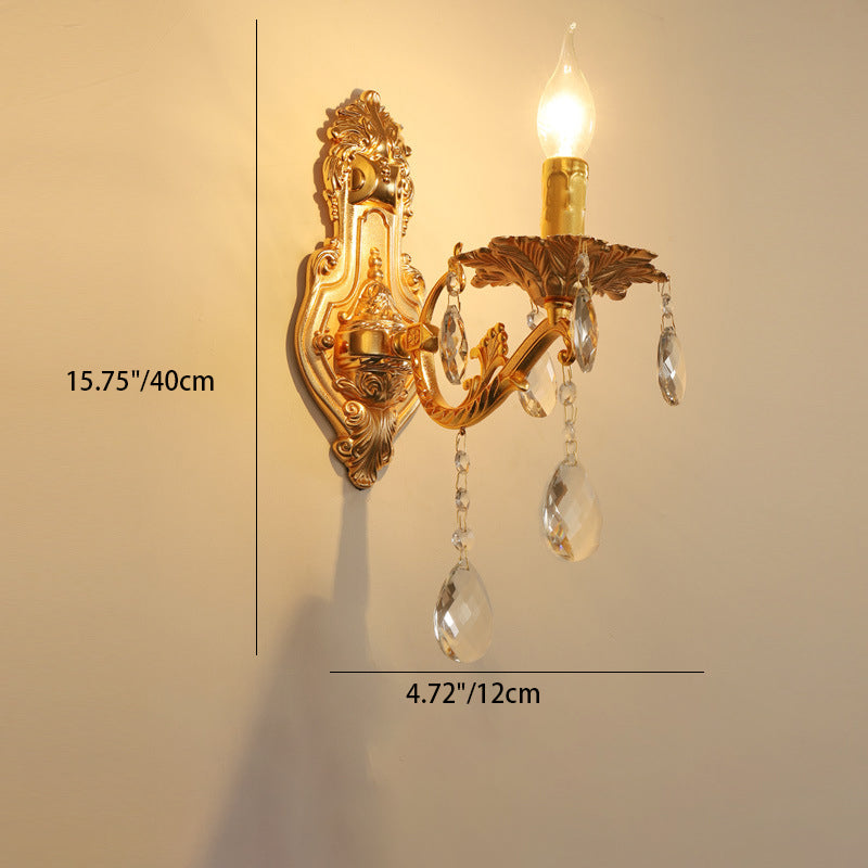French Gold Zinc Carved Sconce 1/2 Light Wall Sconce Lamp