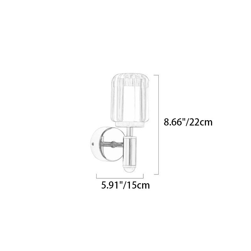 Luxury Iron Finish Frame Cylinder LED Wall Sconce Lamp