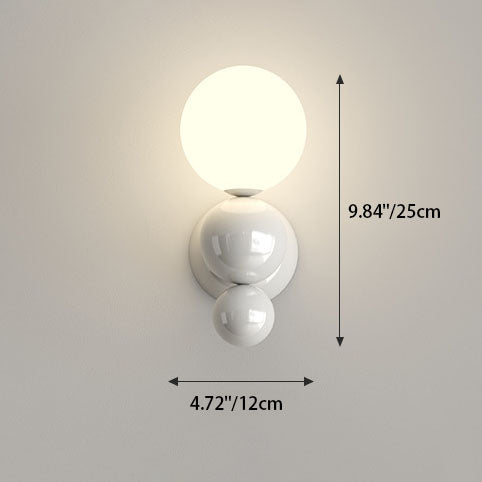 French Pearl Shape Plastic Iron 1-Light Wall Sconce Lamp