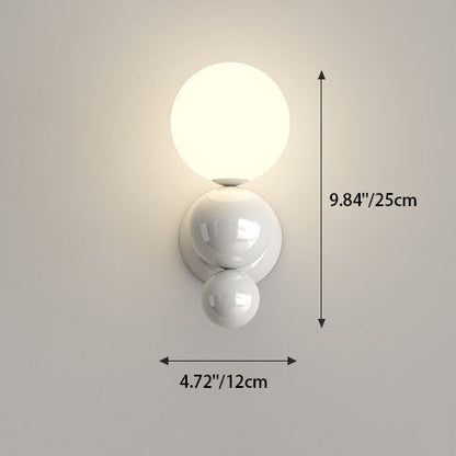 French Pearl Shape Plastic Iron 1-Light Wall Sconce Lamp