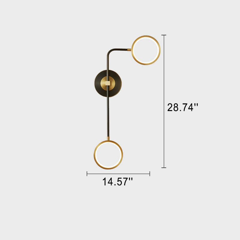 All Rod Ring Combination Graphic LED Wall Sconce Lamp