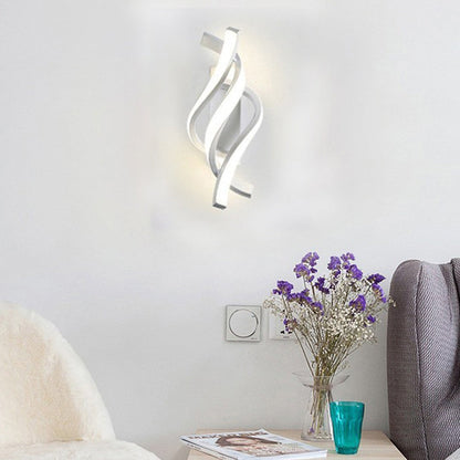 Creative Aluminum Spiral Strip Design LED Wall Sconce Lamp
