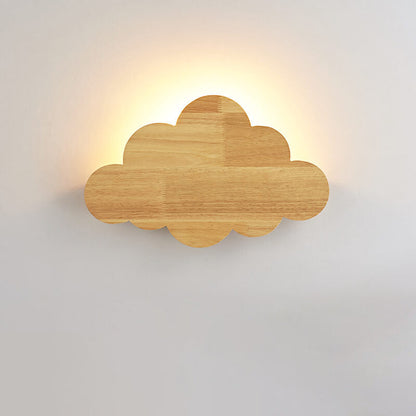 Nordic Minimalist Cloud Wood 1-Light Wall Sconce Lamp