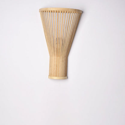 Japanese Tapered Bamboo 1-Light Wall Sconce Lamp
