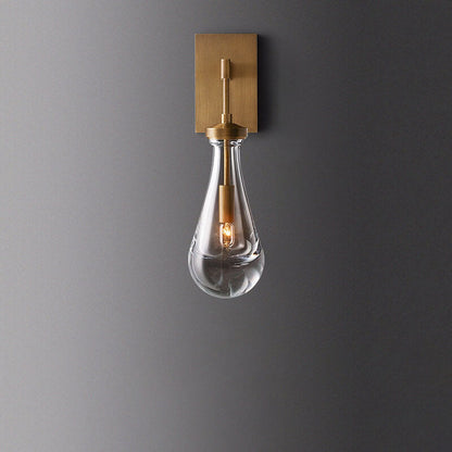 Teardrop Full Copper Crystal 1-Light Wall Sconce Lamp