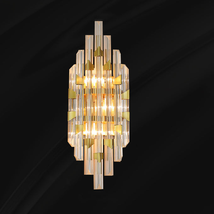 Luxury Stripe Hardware Crystal 2/4 Light Wall Sconce Lamp