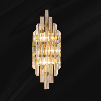 Luxury Stripe Hardware Crystal 2/4 Light Wall Sconce Lamp