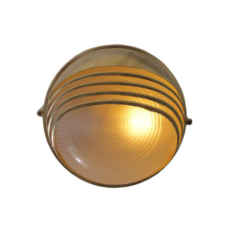 Glass Zinc Alloy Half Round 1-Light Wall Sconce Lamp