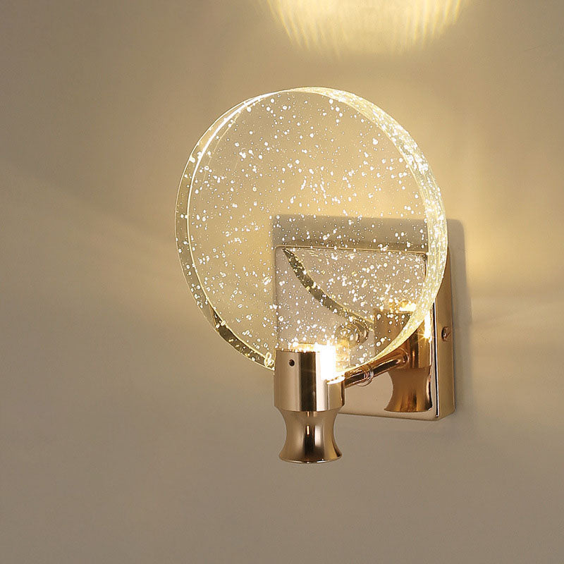 Round Bubble Crystal Aluminum Iron LED Wall Sconce Lamp
