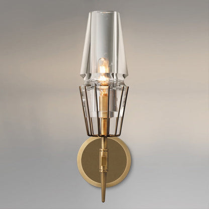 Retro Iron Glass Cylinder 1/2 Light Wall Sconce Lamp