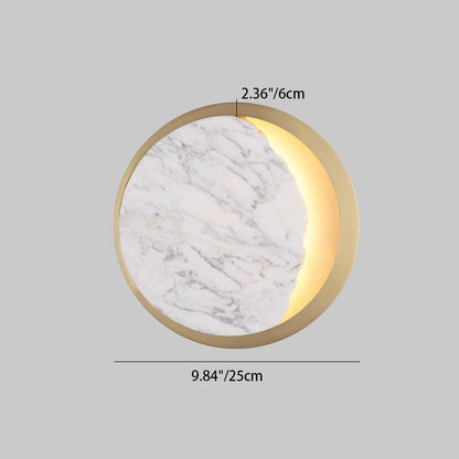 Nordic Marble Metal Circle Ring LED Wall Sconce Lamp