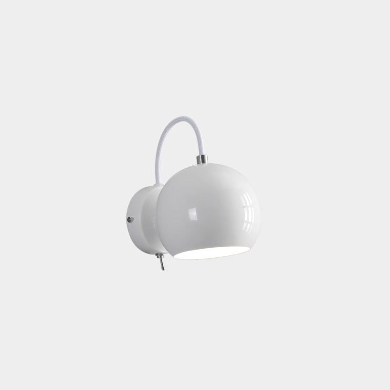 Cream Spherical Iron Aluminum 1-Light Wall Sconce Lamp