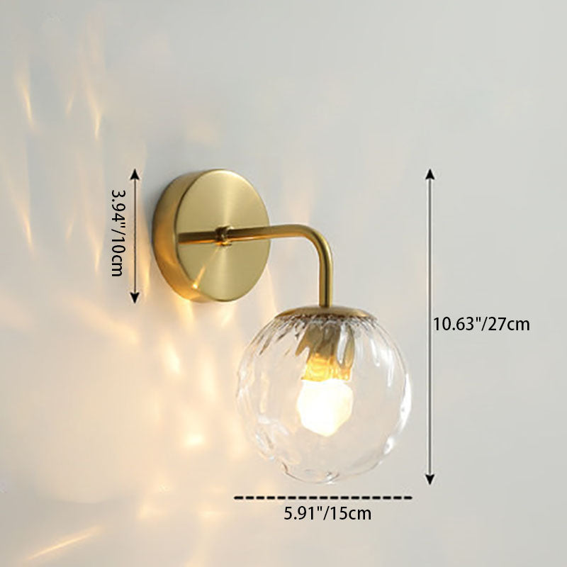 Scandinavian Round Ball Iron Glass 1-Light Wall Sconce Lamp