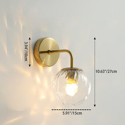 Scandinavian Round Ball Iron Glass 1-Light Wall Sconce Lamp
