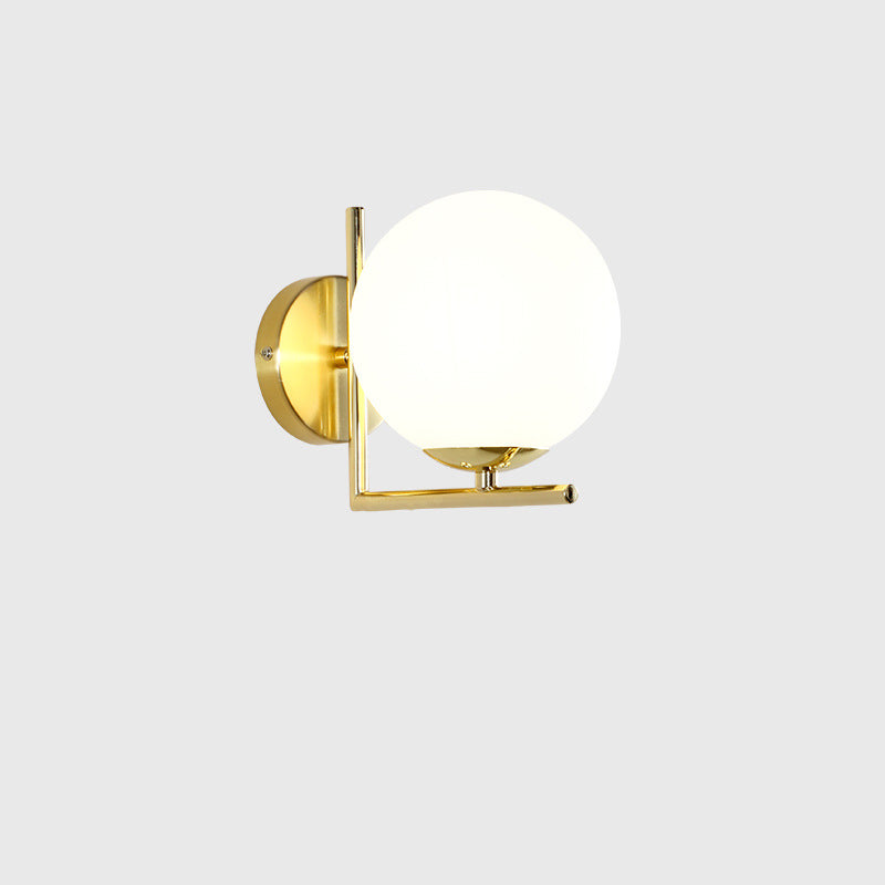 Nordic Metal Glass Ball 1-Light Wall Sconce Lamp