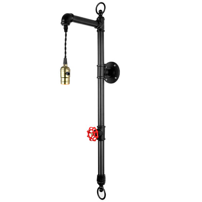Steampunk Pipe Strip Iron 1-Light Wall Sconce Lamp