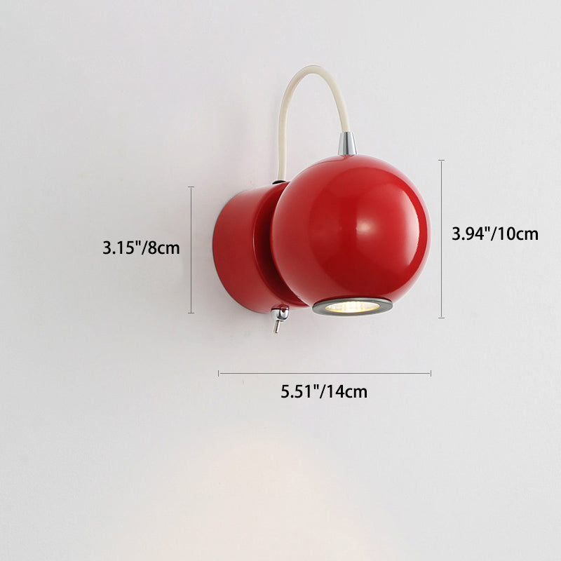 Scandinavian Sphere Cylinder Iron LED Wall Sconce Lamp
