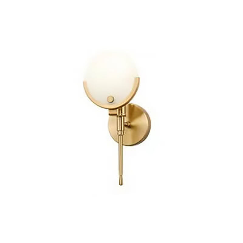 Minimalist Round Ball Iron Marble 1-Light Wall Sconce Lamp