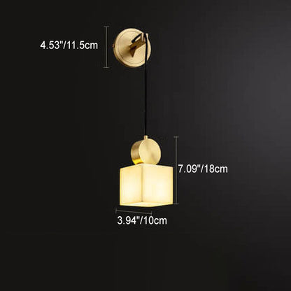 Light Square/Round Marble Shade 1-Light Wall Sconce Lamp