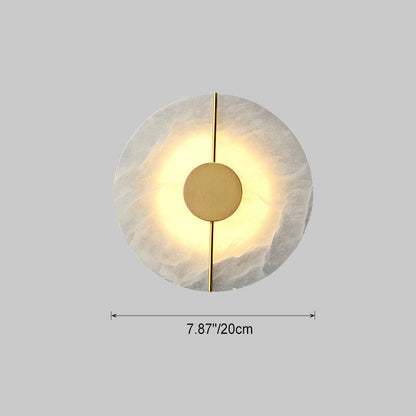 Scandinavian Copper Marble Round Oval LED Wall Sconce Lamp