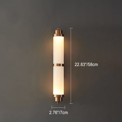Cylindrical Stainless Steel Rose Gold LED Wall Sconce Lamp