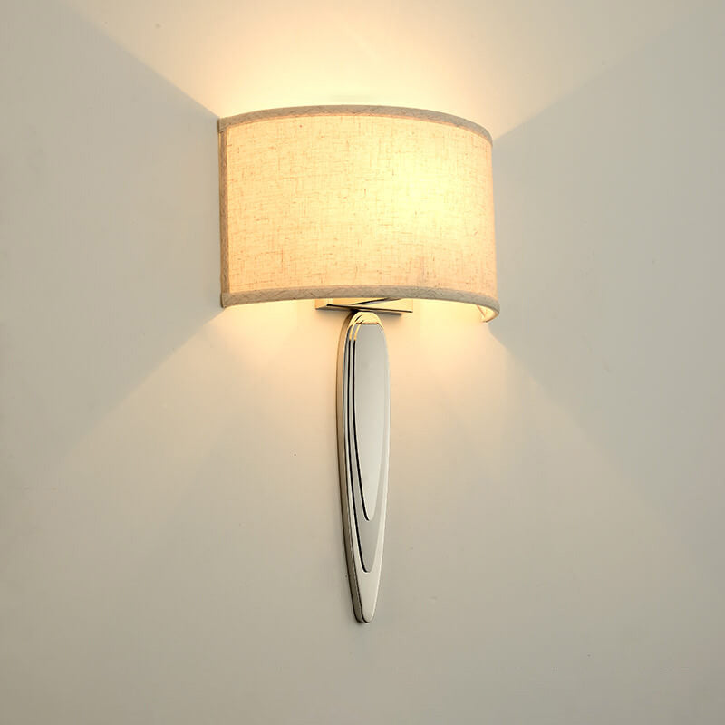 Fabric Mirror Stainless Steel 1-Light Wall Sconce Lamp
