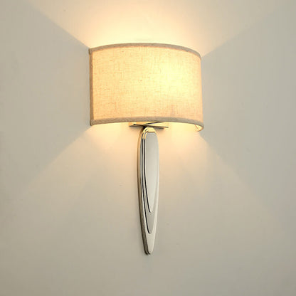 Fabric Mirror Stainless Steel 1-Light Wall Sconce Lamp
