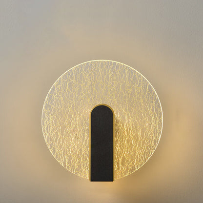 Simplicity Crackle Acrylic Round Shade LED Wall Sconce Lamp
