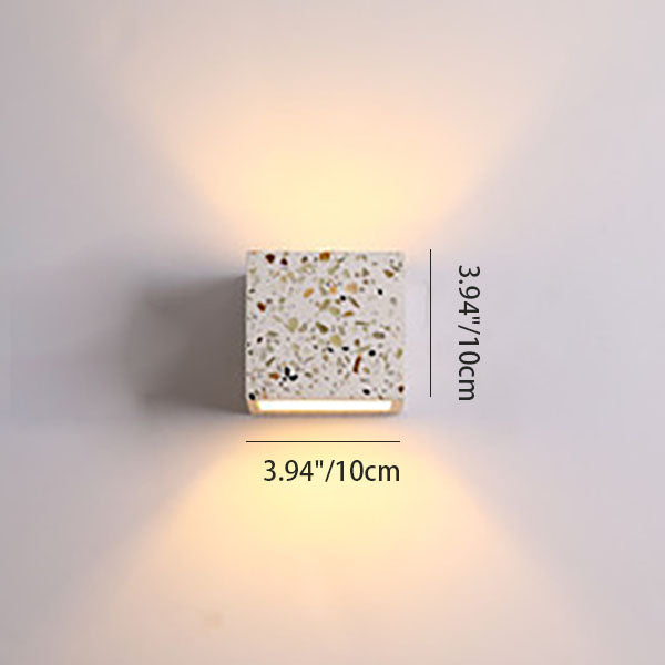 Scandinavian Square Terrazzo 1-Light Wall Sconce Lamp