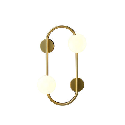 Nordic Iron Glass Ball Oval Ring 2-Light Wall Sconce Lamp