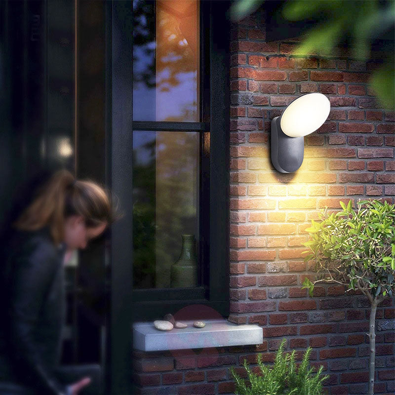 Waterproof Aluminum PC Round Shade LED Wall Sconce Lamp