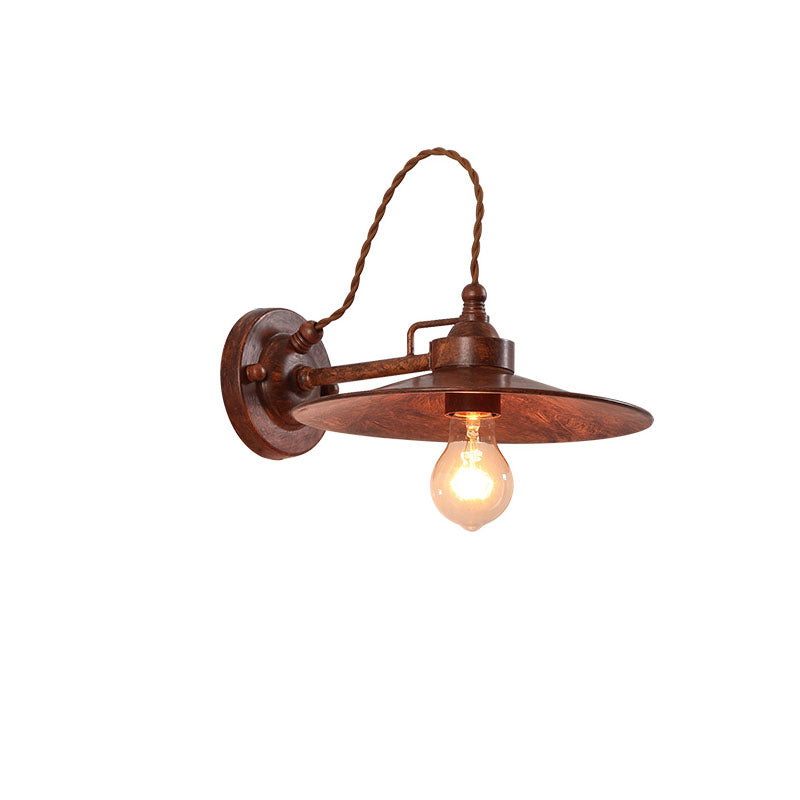 Waterproof Metal Plate Bowl 1-Light Wall Sconce Lamp