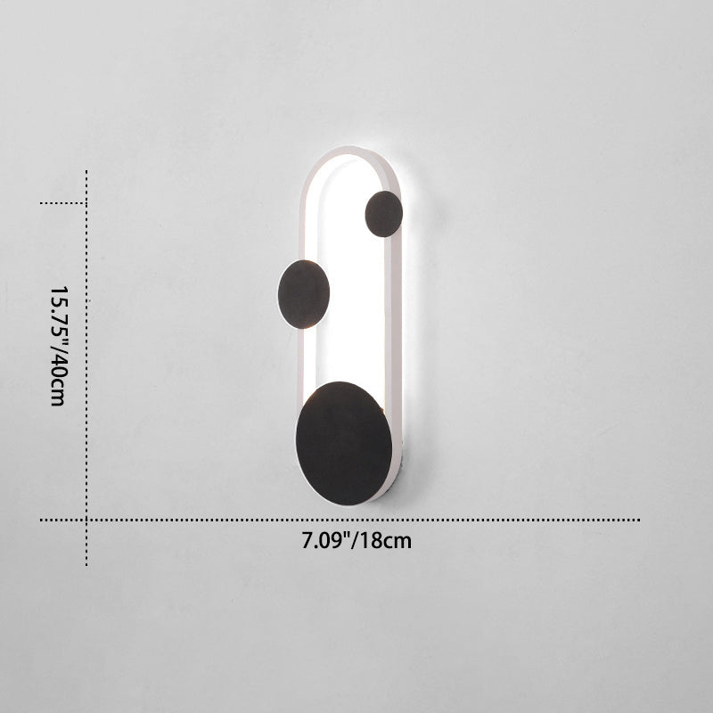 Iron Aluminum Round Elliptical LED Wall Sconce Lamp