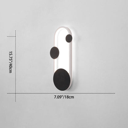 Iron Aluminum Round Elliptical LED Wall Sconce Lamp